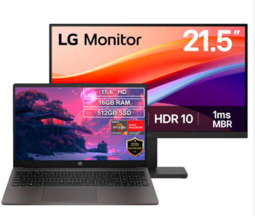 Portátil HP 255 G10 Ryzen 3 7320U 16GB 512GB + Monitor LG22¨