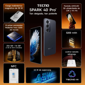 Tecno Spark 40 Pro 256/ 8 + 8 = 16GB