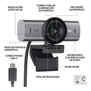 CAMARA WEB LOGITECH MX BRIO ULTRA HD 4K WEBCAM - GRAPHITE